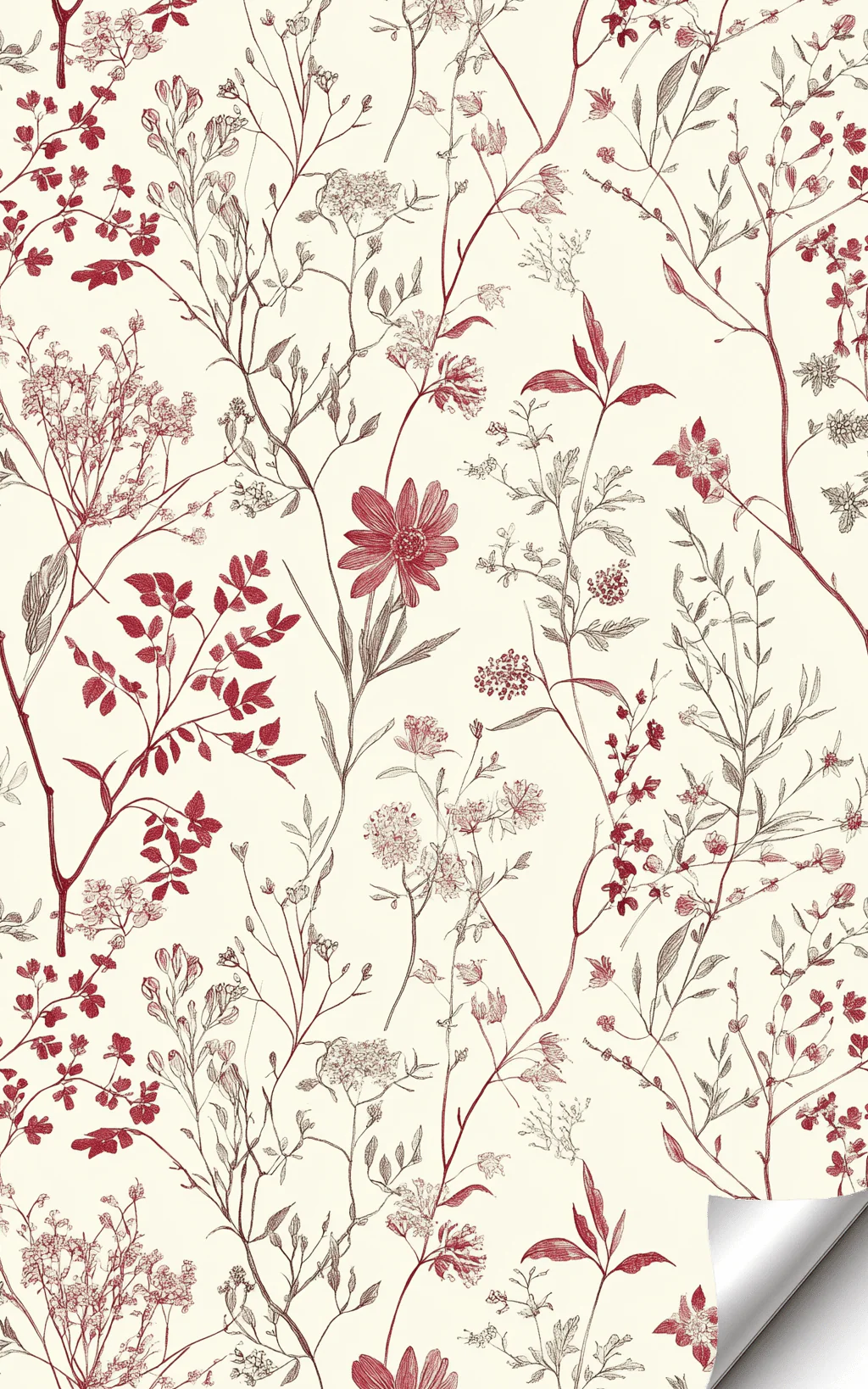 Red Florals Wallpaper - Image 2