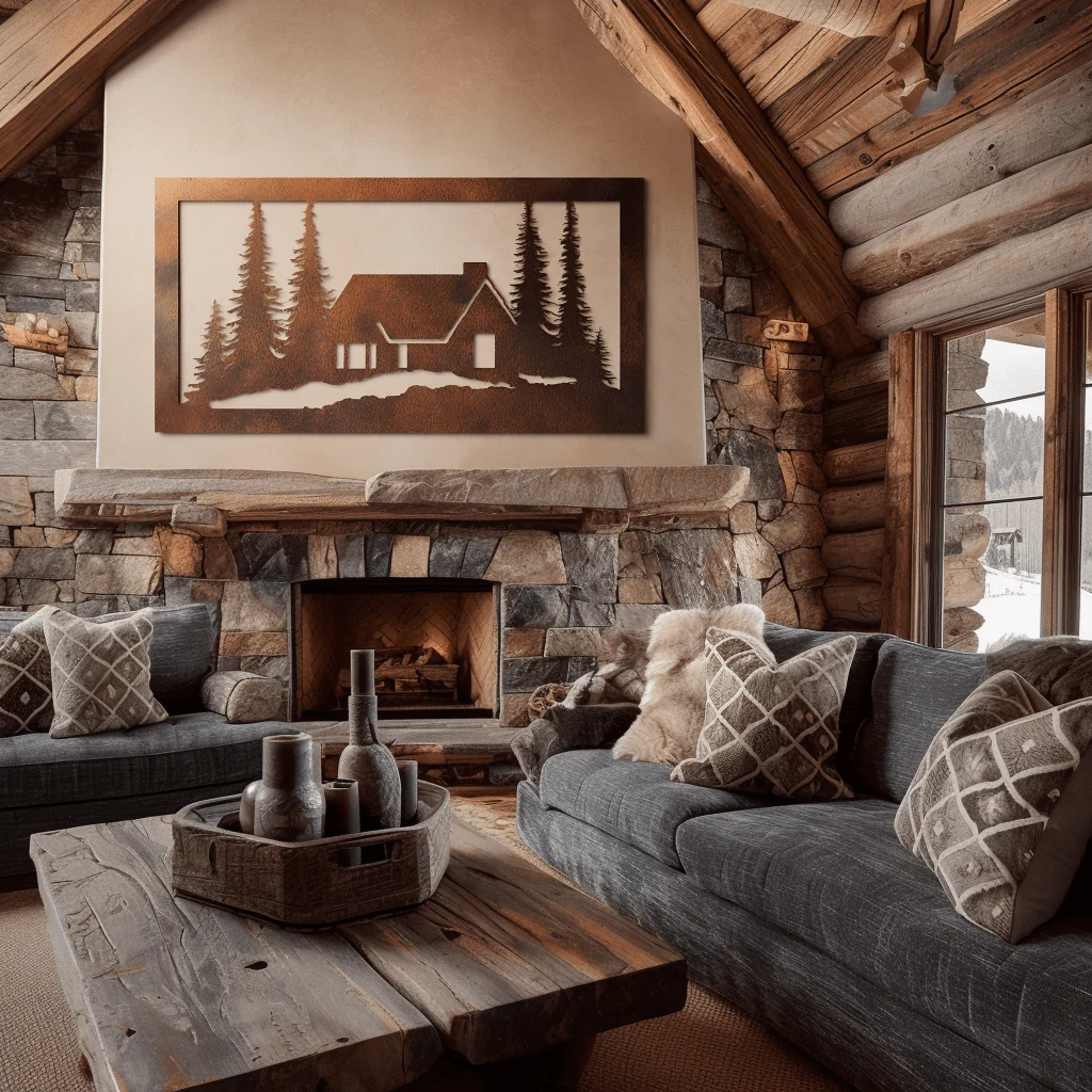 The Snowy Cabin - Metal Wall Art - Image 2